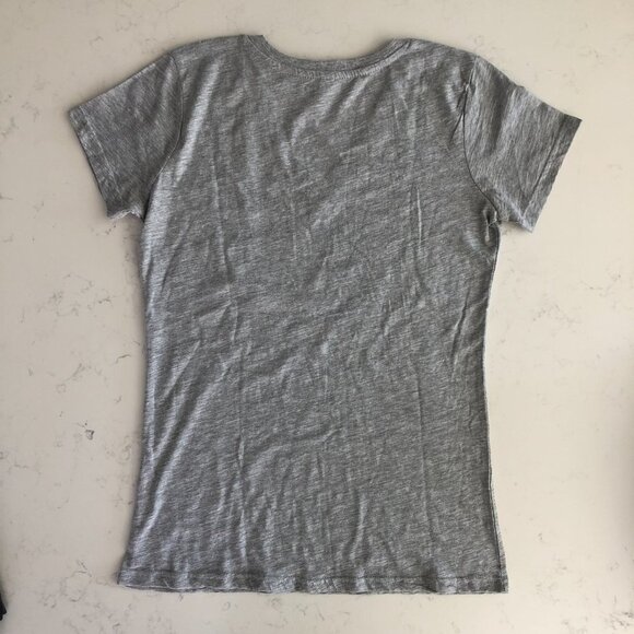 Crossed Arrows Canada Mill Tex V Neck Short Sleeve Cotton Top Heather Grey Sz M - Picture 5 of 10